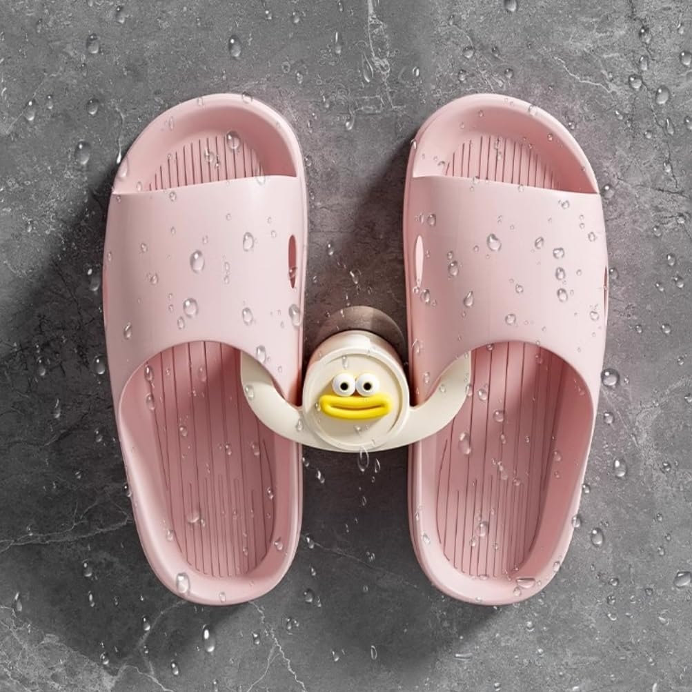 Shower Sandal Hooks - Cute ABS Bathroom Organizer, 3.7" L × 2.8" W × 1.8" D, Quick-Dry Shoe Hanger White