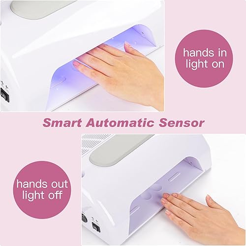 Miniatura 6 de Colector de polvo de uñas, colector de polvo con brocas de uñas, velocidad ajustable, colector profesional de polvo de uñas al vacío para esmalte de