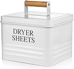 Calindiana Ferme moderne en métal lave-linge feuilles de sécheuse support tissu softener Dispensateur avec couvercle pour la décoration de salle de lavage et accessoires et Space Sauver la salle de lavage Organisation et stockage, Gris