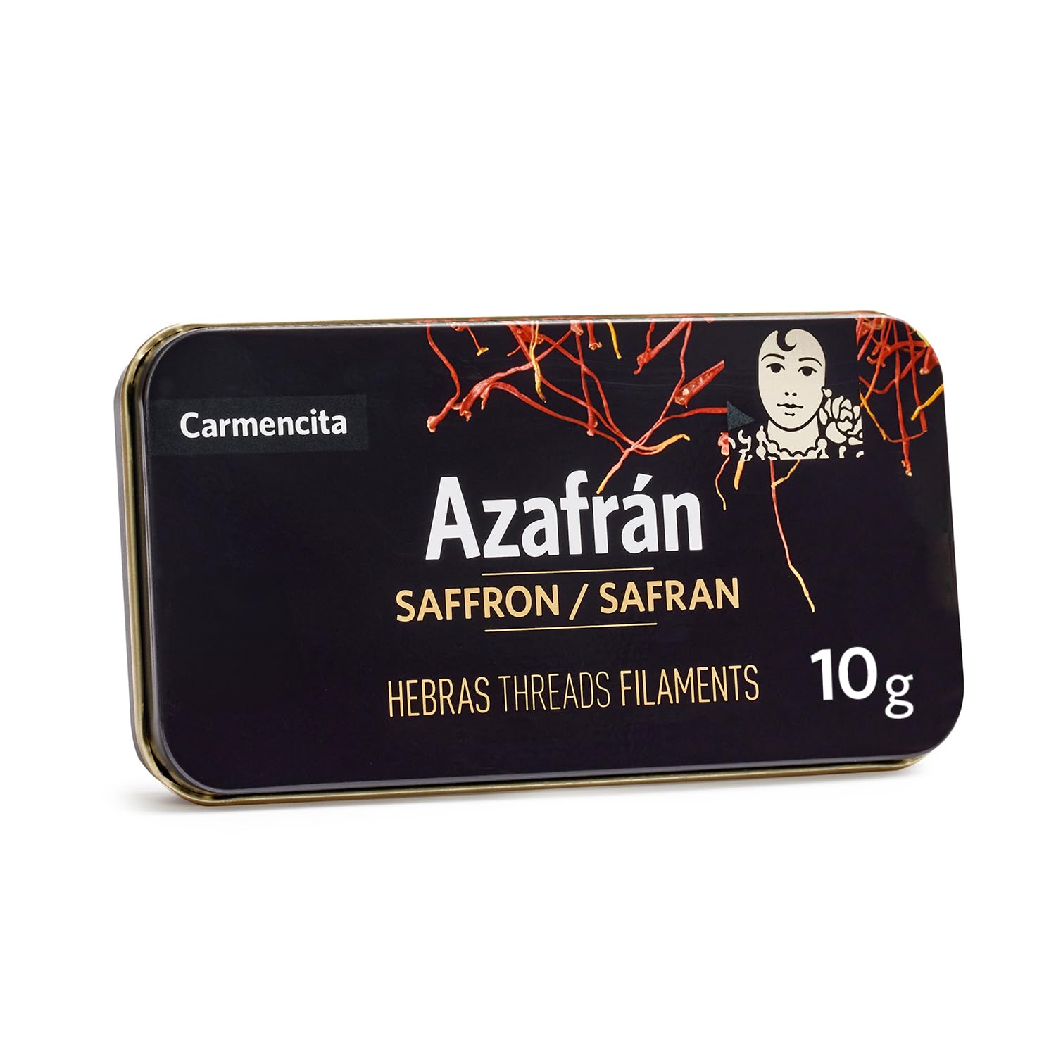 CARMENCITA - Pack de Azafrán 10g | Hebras de Azafrán | Especias para cocinar | Aporta un delicado sabor y condimenta todo tipo de platos, paellas, estofados, sopas, pastas, guisos