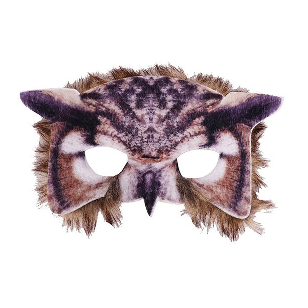 1Pcs Halloween Animal Face Mask - Wolf, Owl, Fox, Tiger Half Face Masquerade for Halloween