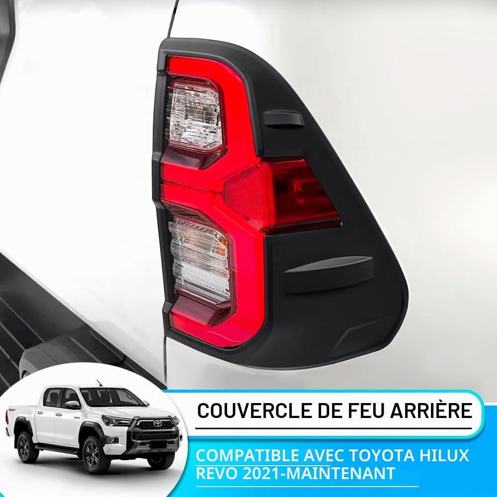 Couvre-rétroviseur pour Toyota Hilux 2021-2025 Modèle Deluxe Invincible x Hilux GR Sport Garniture de lumière ABS