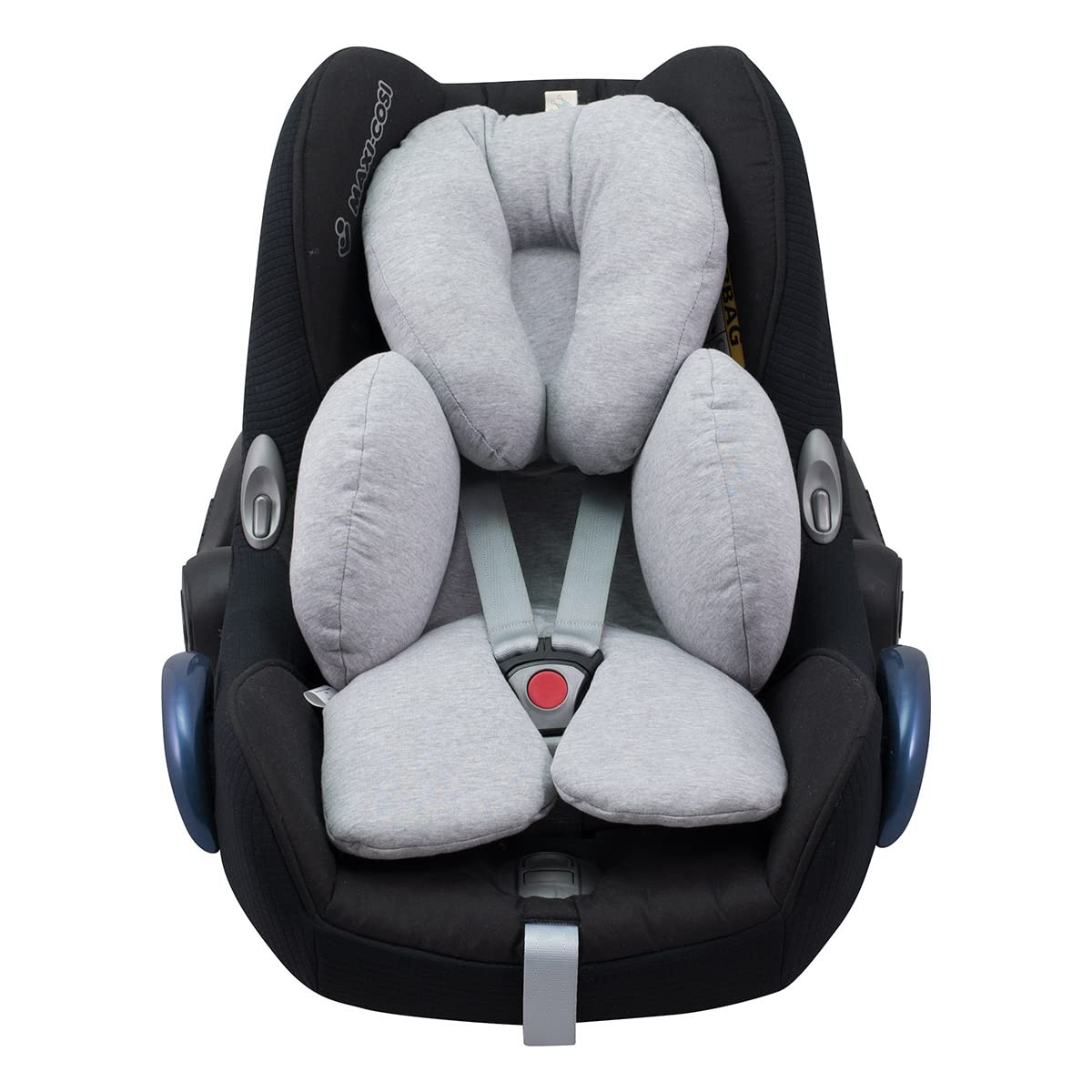 JYOKO Kids uniwersalny środek antyalergiczny dla niemowląt, 100% bawełna (Grey Stone, zawiera podparcie głowy i ciała)