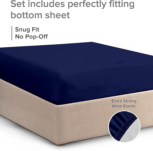 Miniatura 10 de Sábana bajera ajustable súper Queen  Sábana inferior  Sábana bajera olímpica Queen  Calidad de hotel cepillada 1800, suave, resistente a las arrugas