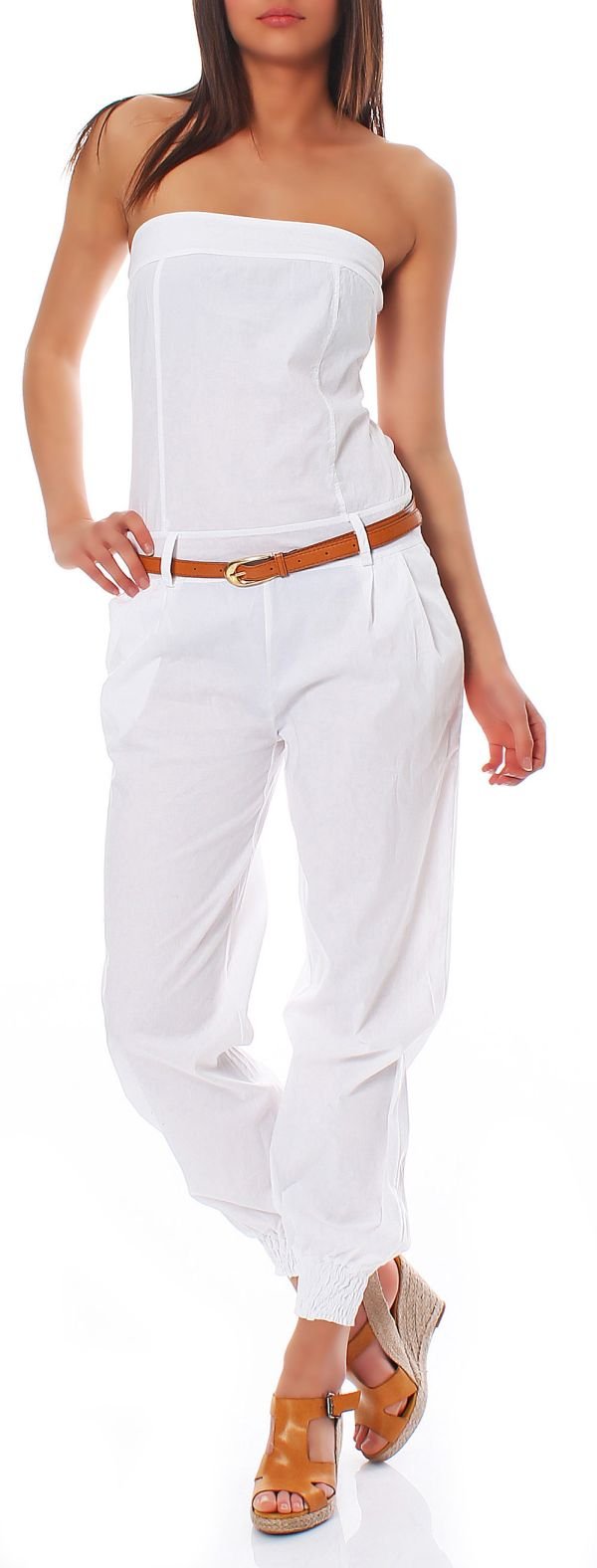 malito more than fashion Malito Mujer Jumpsuit Largo Cinturón Body sin Mangas Catsuit Playsuit 1585