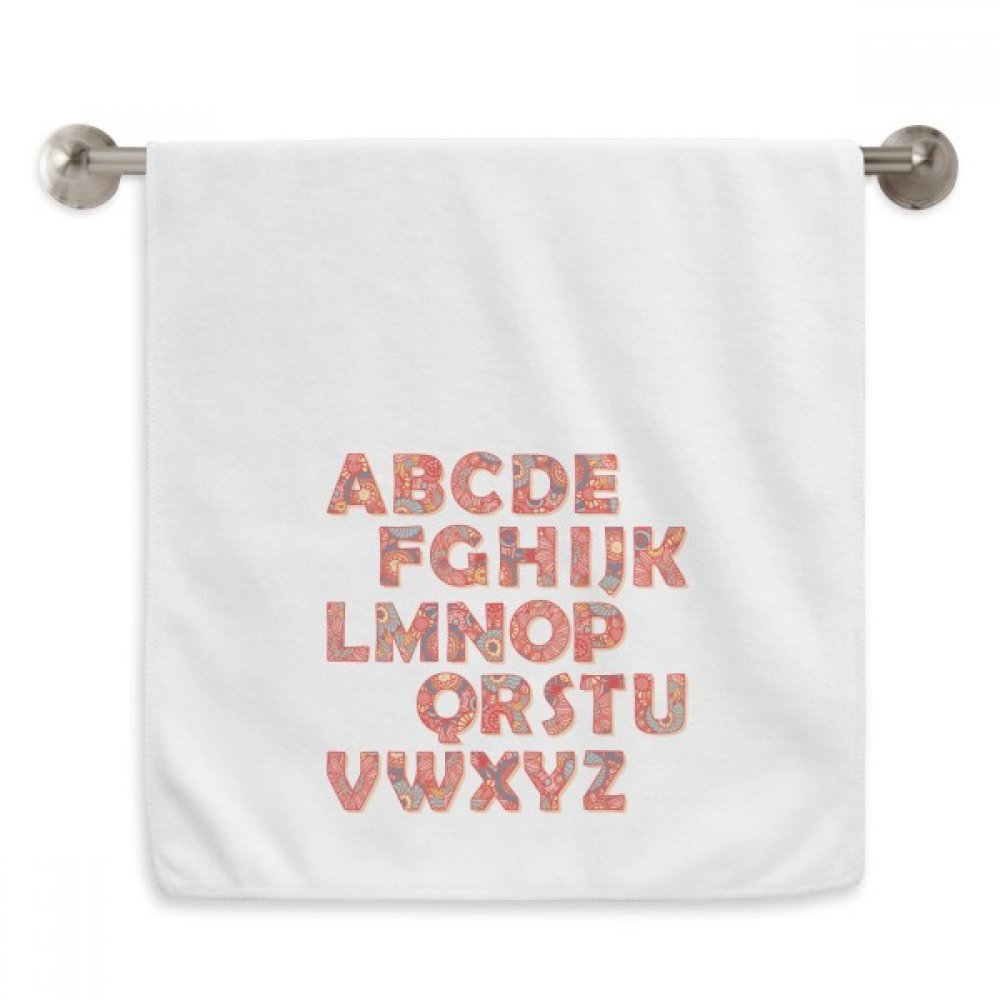 Serviette de toilette motif feuille fleur lettre A-Z blanc 13x29 pouces