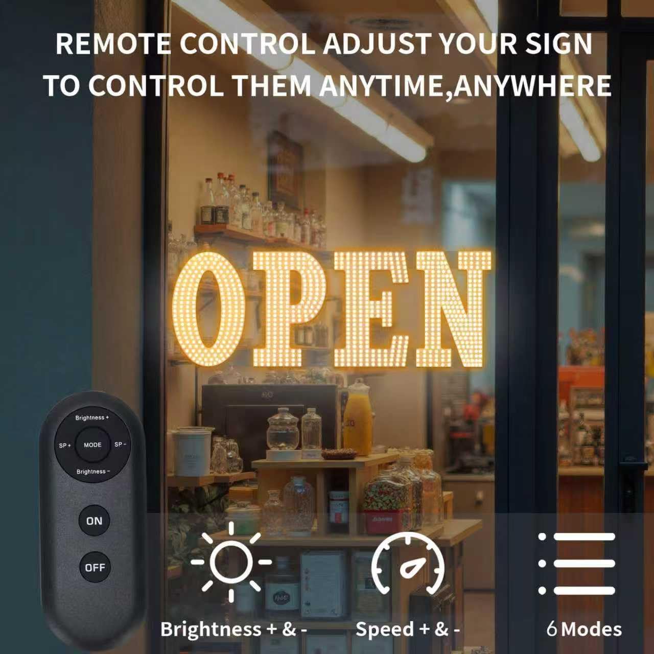 30"x10" Large LED Open Sign for Business - Unique Design super Bright Open Signs With chain - High Visibility for Stores, Bar, Hotel, Retail Shops,Window, Salon, Restaurant, Office (Warm White, 30*10inch)