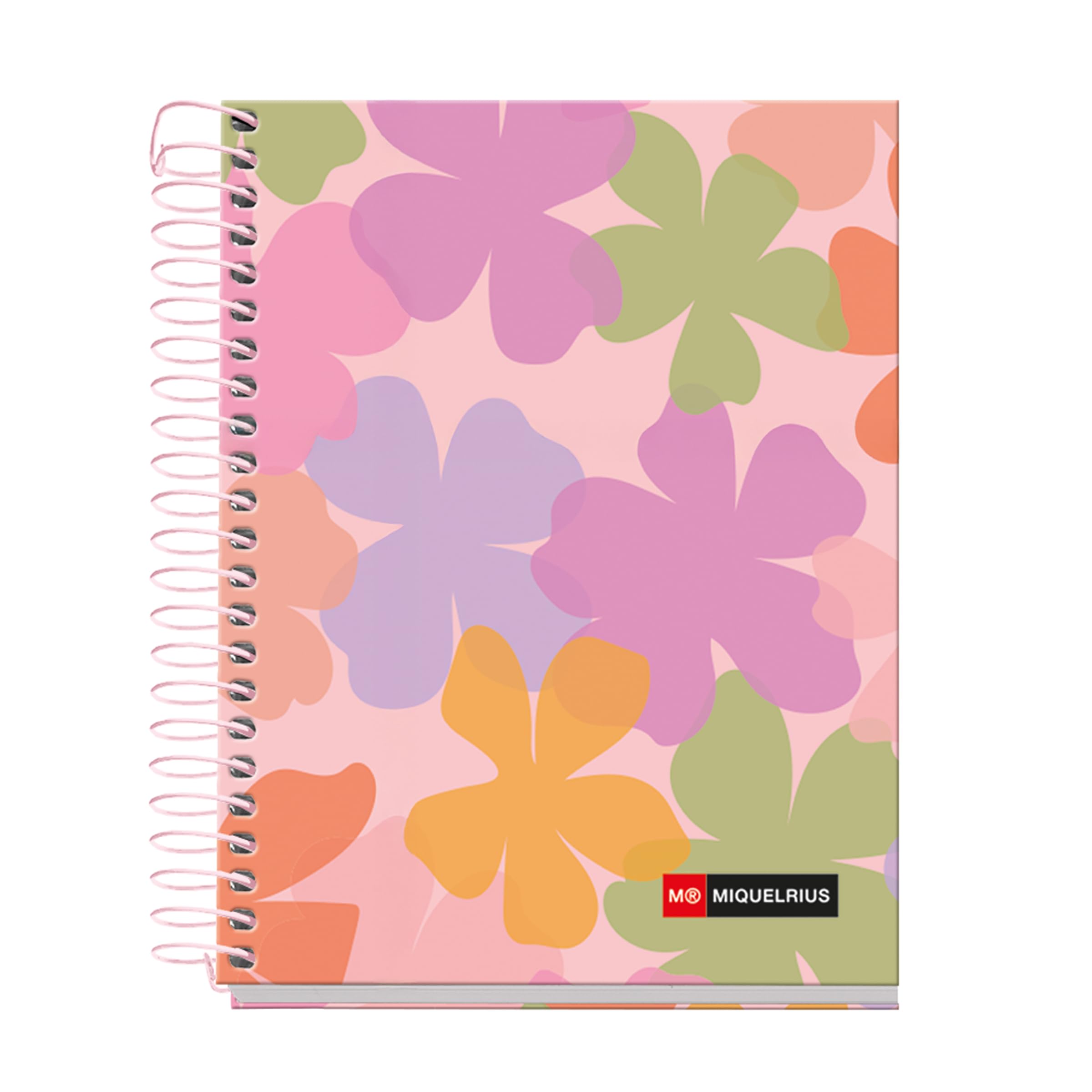 Miquelrius - Cahier A6 petits carreaux 5 mm, 120 feuilles microperforées 4 couleurs multi-matières, papier opaque 70 g/m², couverture carton extra rigide, spirale, Sans perforations, Aquarelle - 1