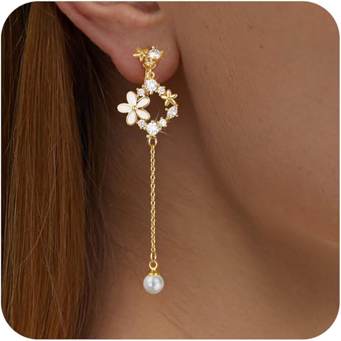 Dangle Pearl Drop Clip Earring