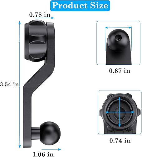Miniatura 2 de DIAMOOKY Brazo de extensión de montaje en bola, extensión de soporte de varilla de soporte para teléfono, adaptador de poste de extensión de