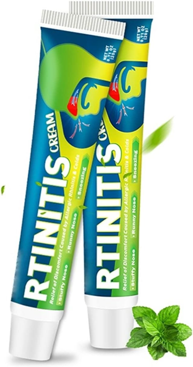 2PCS Rhinitis Care Cream, 0.7oz Allergy Relief Safe Ingredients Rhinitis Cream, Low Anaphylaxis Lubricating Nasal Gel for Home Office Travelling