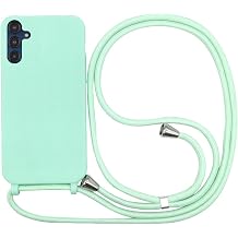 Miagon Crossbody Case for Samsung Galaxy A13 5G/A04S,Cover with Lanyard Strap Adjustable Rope Liquid Silicone Soft Necklace Belt Cord Phone Bumper
