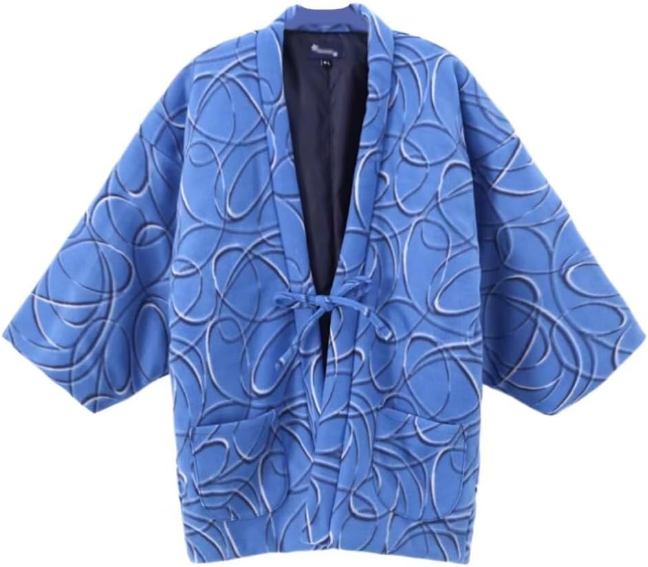 Women's Men's Winter Coat Hanten Japanese Kimono Casual Warm Soft 100% Cotton Long Sleeve Japanese Kimono Style Jacket