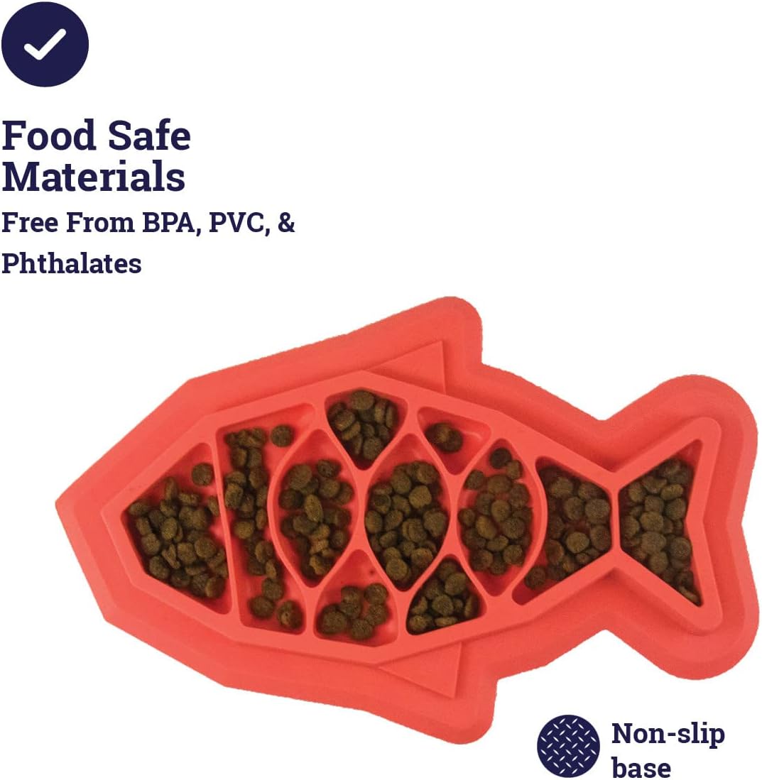 Catstages Fishie Fun Feed Mat - Slow Feeder Cat Bowl