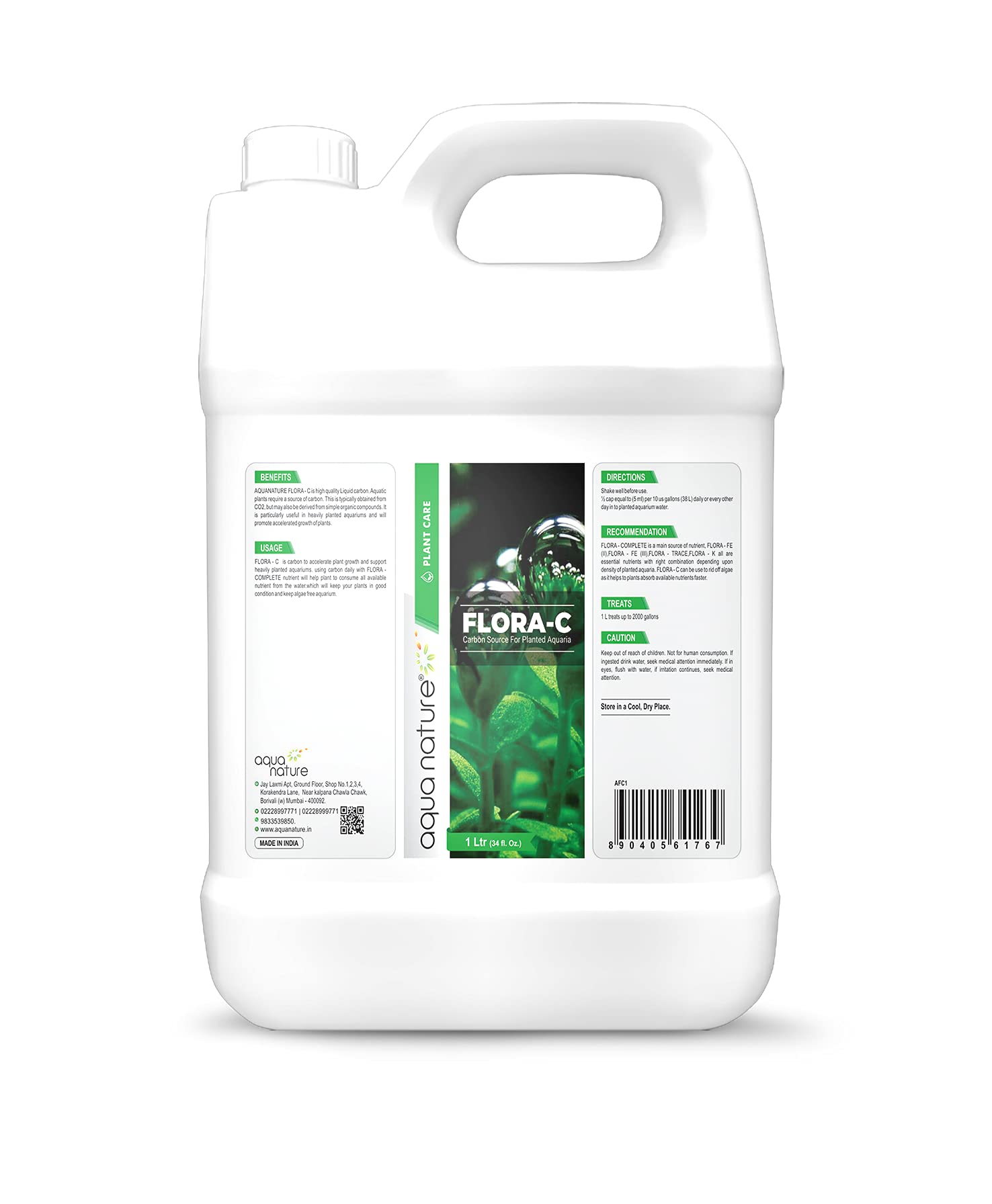 AquaNature Flora-C Carbon Source for Planted Aquarium (1Ltr)