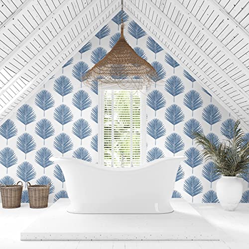 Lillian August Luxe Haven Maui Palm Peel And Stick Wallpaper (Coastal Blue) #TOP4
