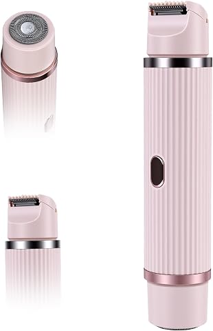 OTraki Rasoio elettrico 2 in 1 da donna, doppia testa, impermeabile IPX7, con tosaerba bikini, utilizzabile su pelle...