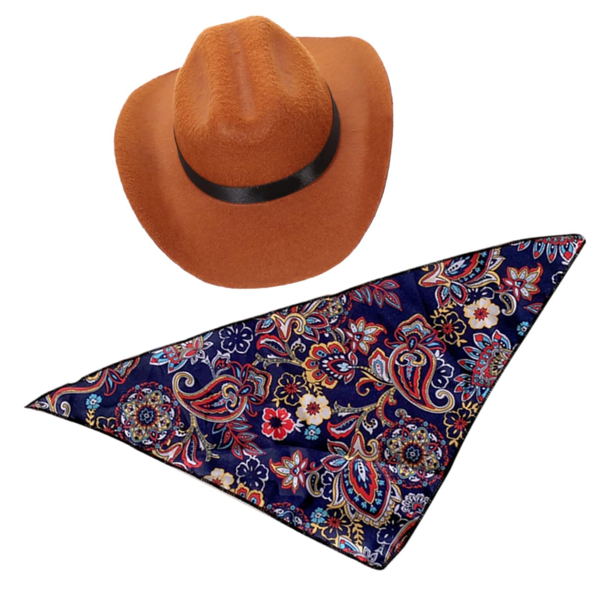 POPETPOP 5pièces Chapeau pour Animaux avec Bandana Accessoire Vintage pour Chiens Et Chats Costume Festif pour Photos Et Événements