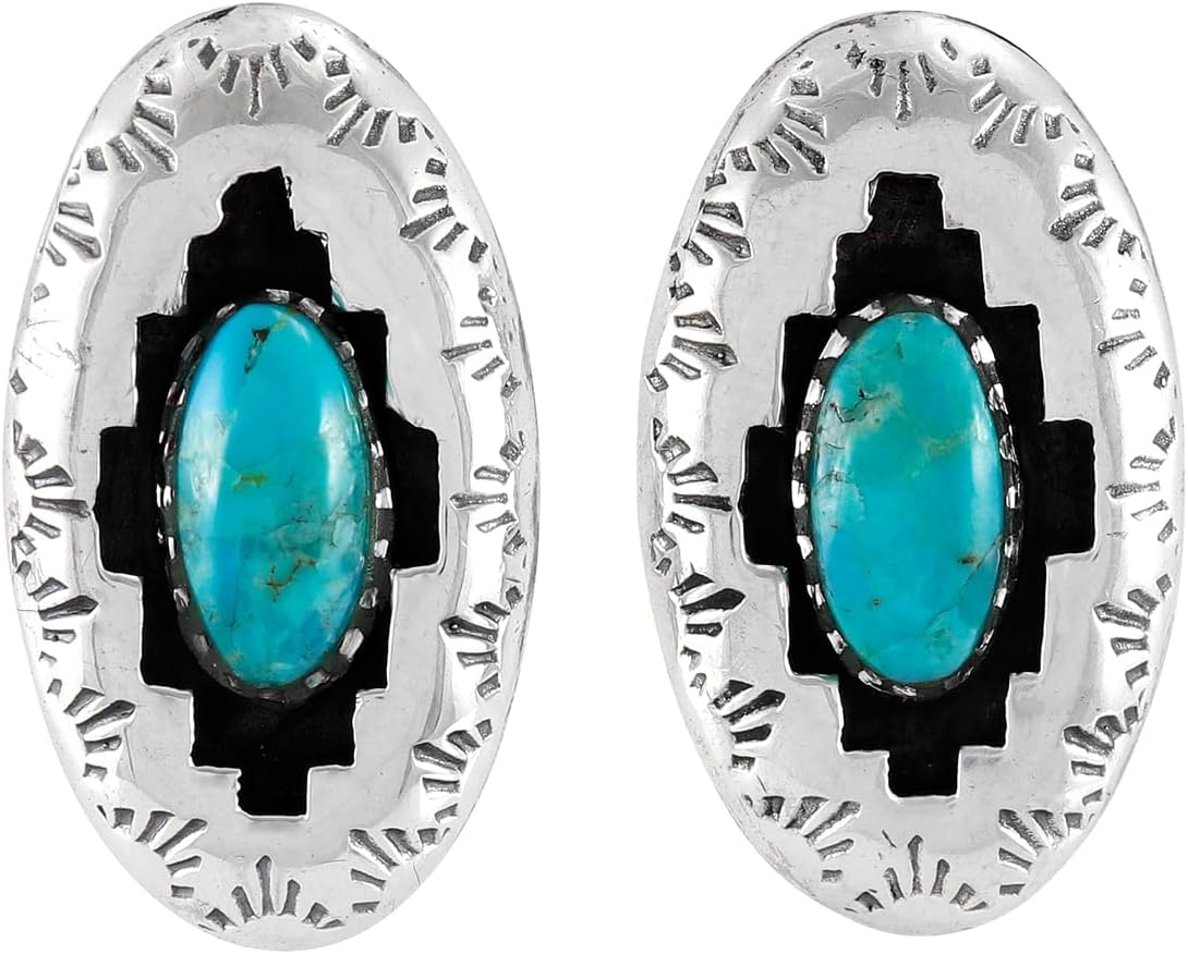 Turquoise Earrings 925 Sterling Silver & Genuine Gemstone