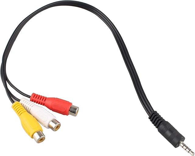 Futheda 3.5mm Male Plug to 3 RCA Female Jack Adapter Audio Splitter Cable, Stereo Audio Video AUX Cable (Red-Yellow-White) Connectors for AV Audio Video LCD TV HDTV