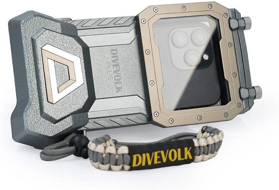 DIVEVOLK SeaTouch 4 MAX PLUS Underwater Housing for iPhone and Android Waterproof Touchscreen Dive Case Starlight Grey