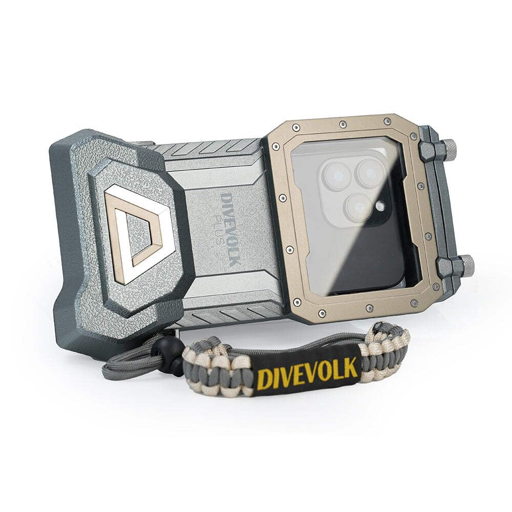 DIVEVOLK SeaTouch 4 MAX PLUS Underwater Housing for iPhone and Android Waterproof Touchscreen Dive Case Starlight Grey