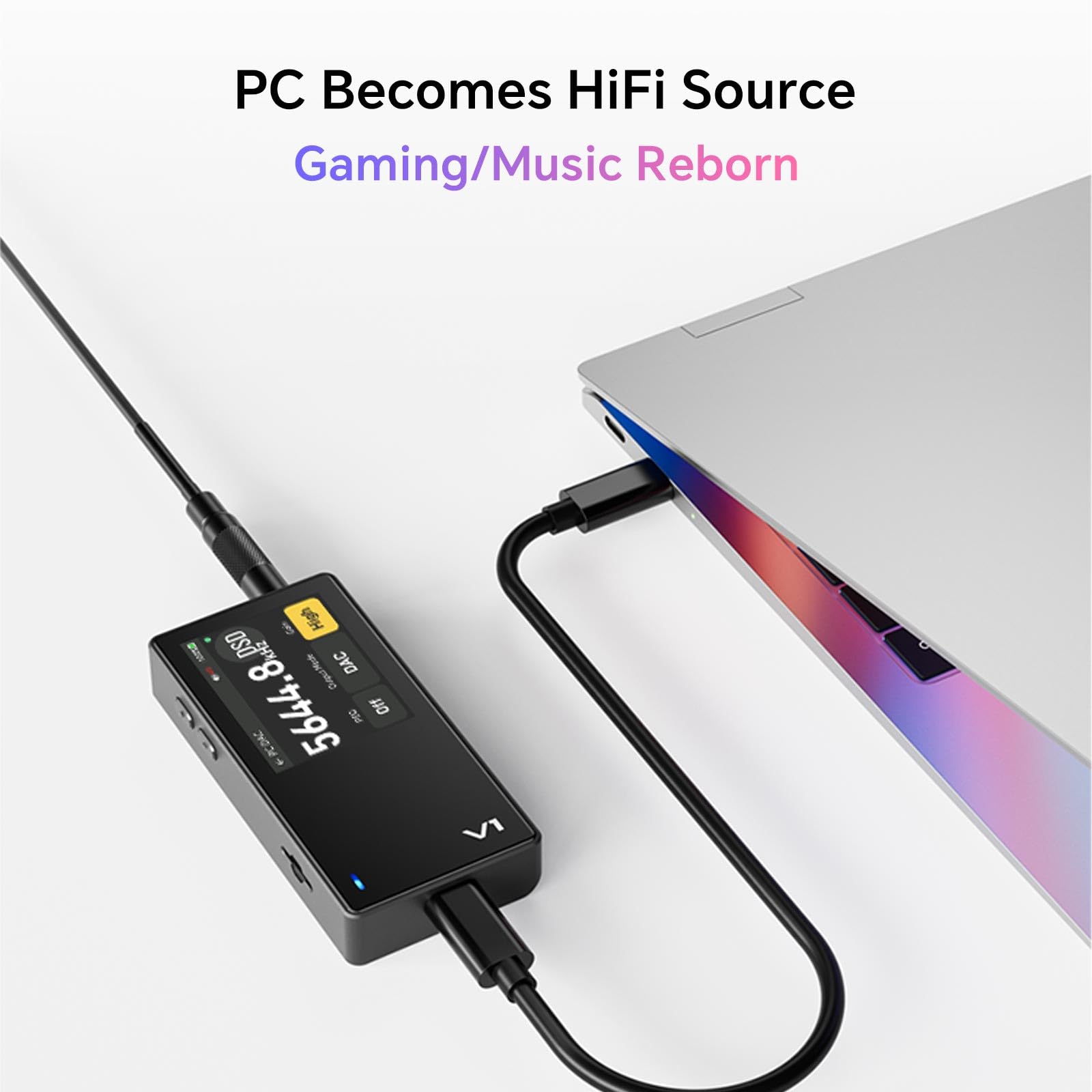 TempoTec Variations V1 - Reproductor de música portátil HiFi, reproductor de audio digital con Bluetooth bidireccional 5.1. Puertos de auriculares de 4.4 mm y 3.5 mm + tarjetas microSD (TF) de 64 GB +