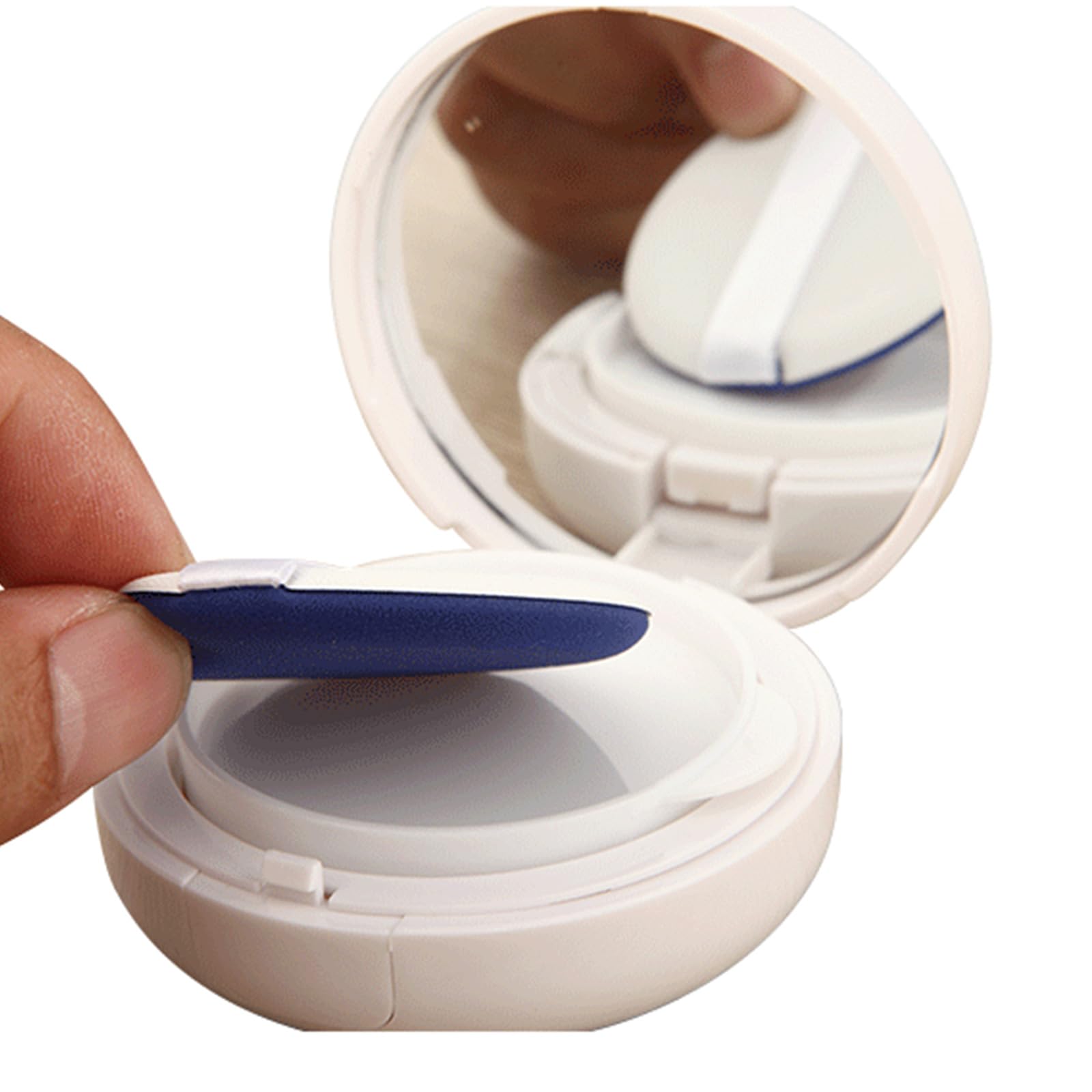 10 contenitori compatti con cuscino bianco, capacità 15 g, design a prova di perdite, contenitori per cosmetici