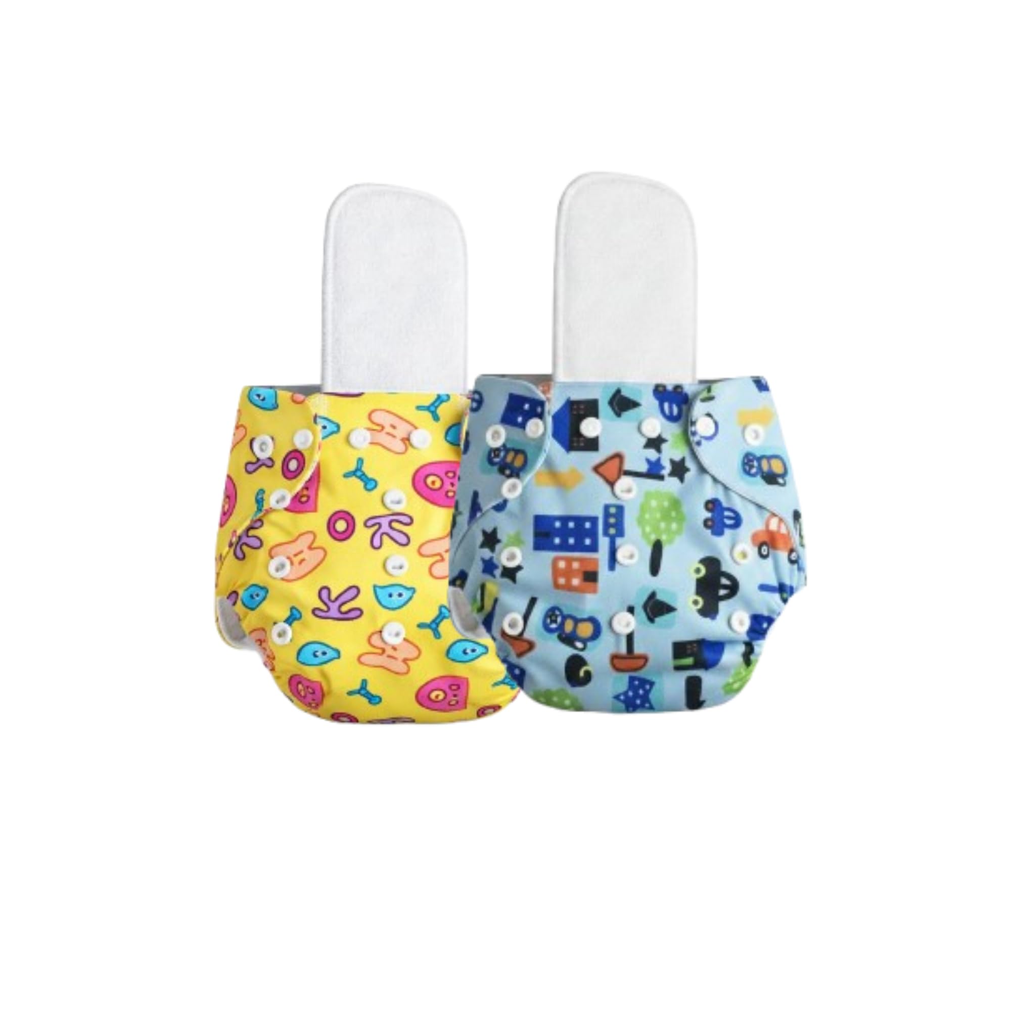 Basic Leakage-proof advanced cloth diapers for babies, High Absorbent 100% cotton reusable diaper and insert pad Combo Pack washable cloth diaper Adjustable, Reduces Rash (Print4, Pack Of 2)-image-49