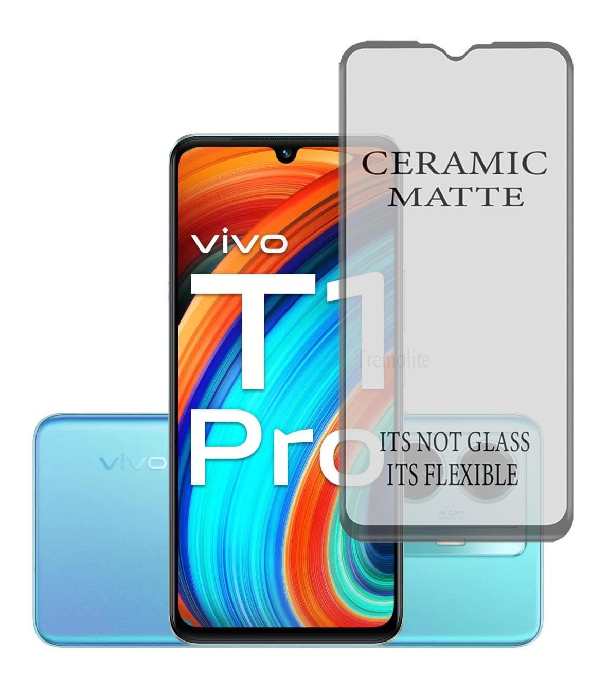 Tremolite Ceramic Matte Unbreakable Flexible Screen Guard Protector for Vivo T1 Pro 5G Edge to Edge Full Coverage, Pack of 1 (B0CRLF8K3J) Amazon Price History, Amazon Price Tracker