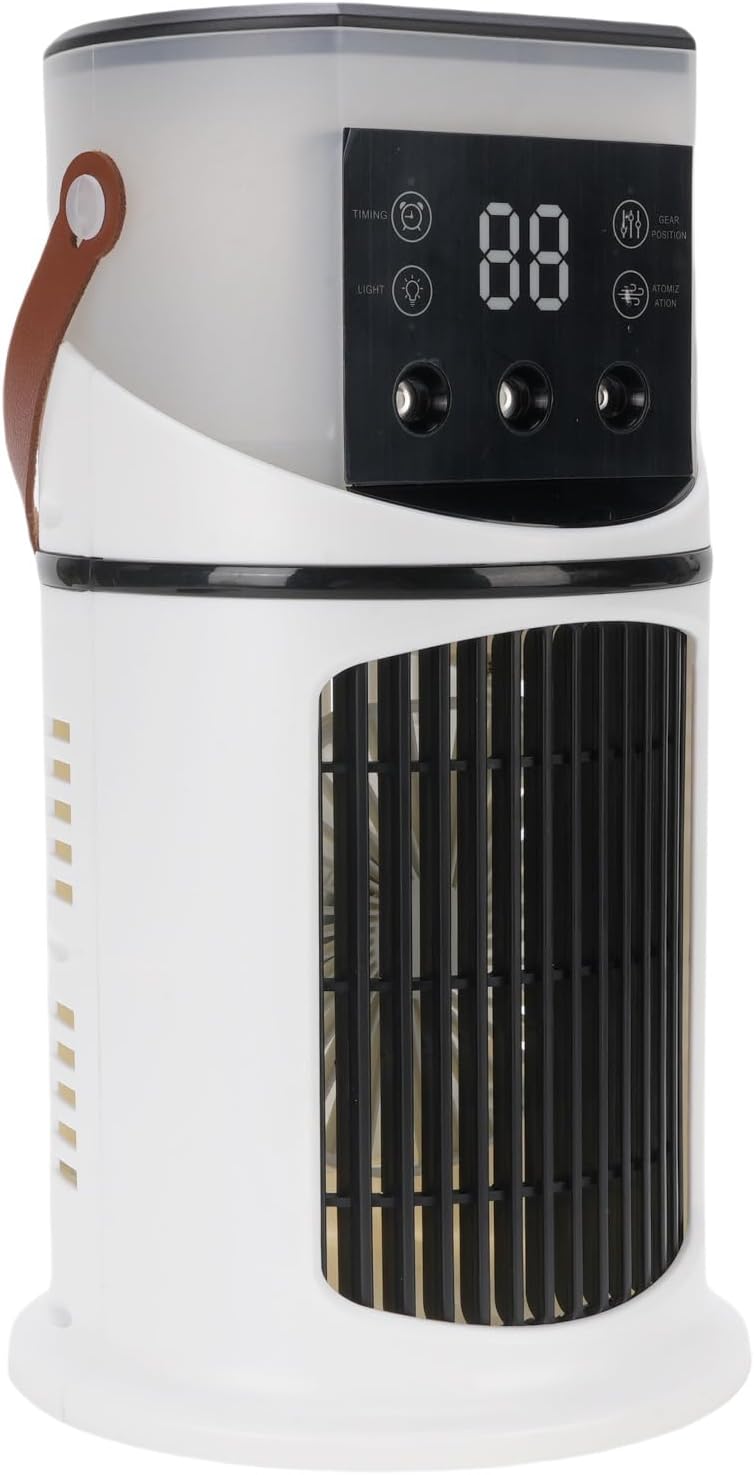 BAFOVY Portable Air Cooler Evaporative Air Cooler Personal 4-in-1 Portable Conditioner Cooling Fan Humidifier with 7 Color Night Lights 6 Speeds 500ML Tank for Home