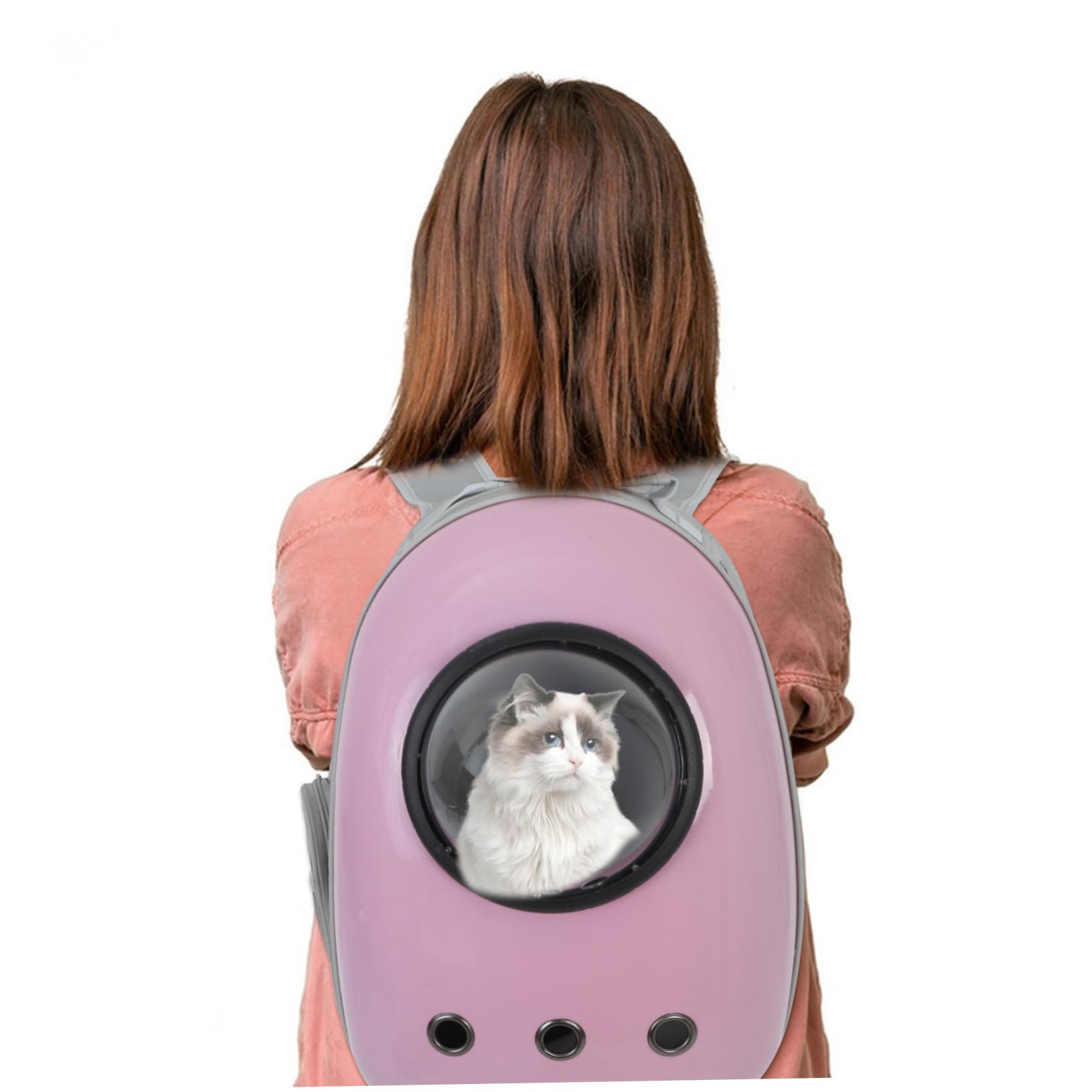 Zaino per Gatti in Rete Espandibile Zaino per Animali Domestici Cupola Trasparente Bolle per Vista Panoramica e Trasporto Confortevole