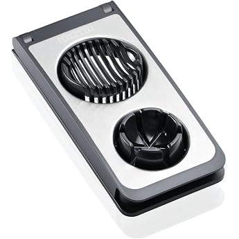 Leifheit Egg Cutter Combi in Black/Grey, Stainless Steel | Cuts eggs into round, oval slices and crevices, also suitable for 