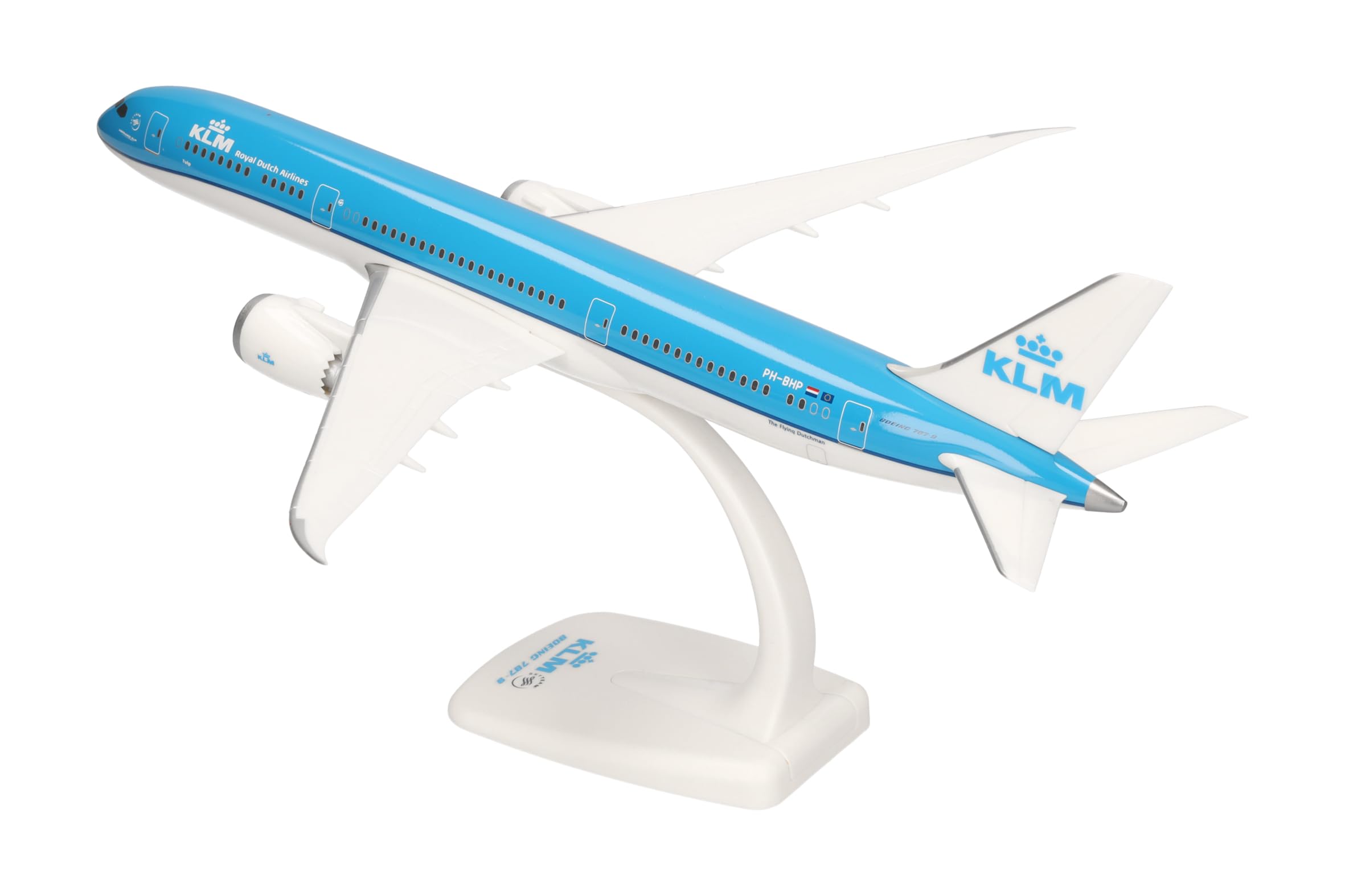 Herpa modello di aereo KLM Boeing 787-9 Dreamliner – PH-BHP "Tulp/Tulip", in scala 1:200 - Snap-Fit, pezzo da collezione, miniatura deco, statuetta con supporto in plastica