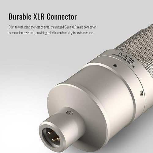 Miniatura 6 de TAKSTAR Micrófono de condensador XLR, PC-K200 II Micrófono cardioide de grabación con ruido ultra bajo, sonido equilibrado, indicador de potencia,