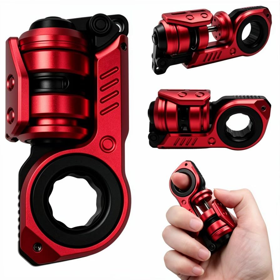 SiniaN Fidget Toys Adults, SiniaN Fidget Slider Metal Fidget Toys for Adults Stress Relief Toy Executive Desk Toy for EDC Collectors, Cool Gadgets & Gifts for Men Adults (Red)