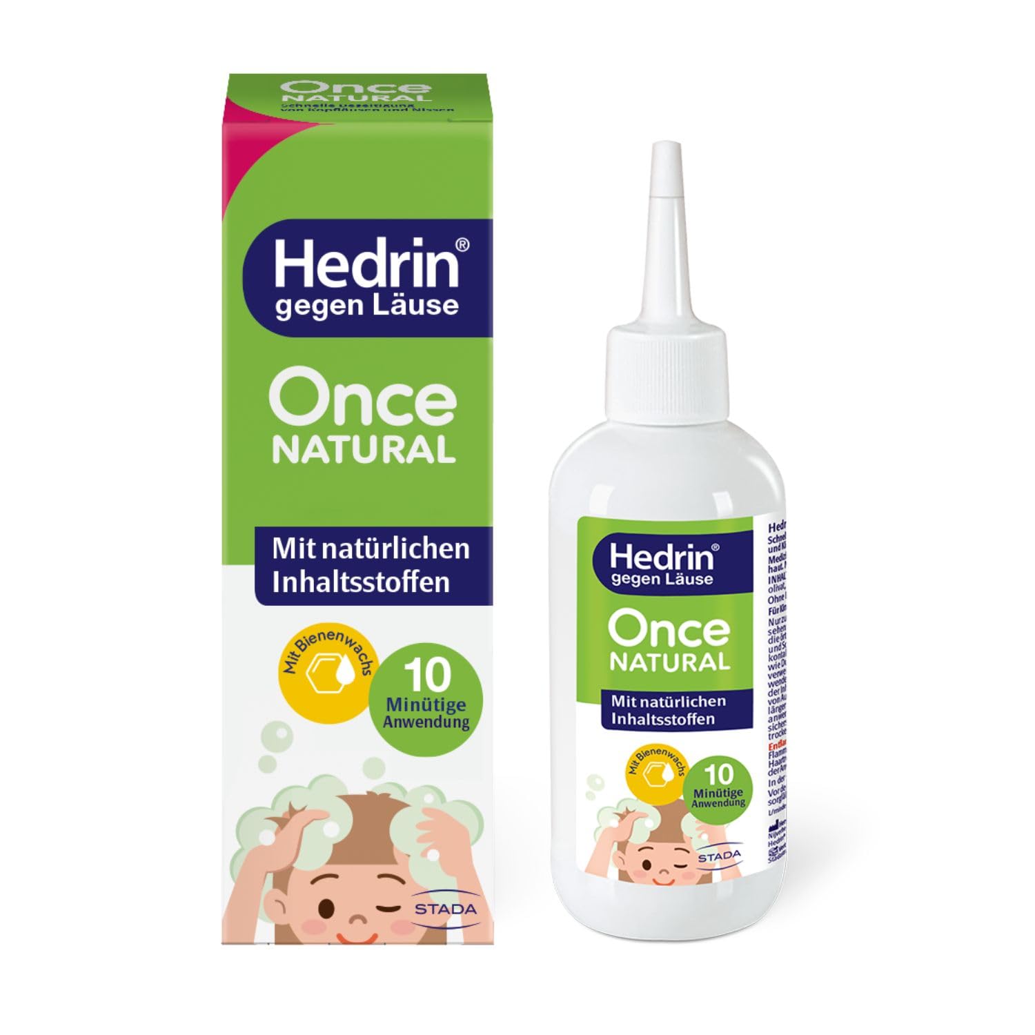 HEDRIN Once Natural, Läusemittel mit natürlichen Inhaltsstoffen zur schonenden Behandlung von Kopfläusen, ohne Pestizide, ohne Alkohol, ohne Duftstoffe und ohne Silikone – hypoallergen - 100ml Lotion