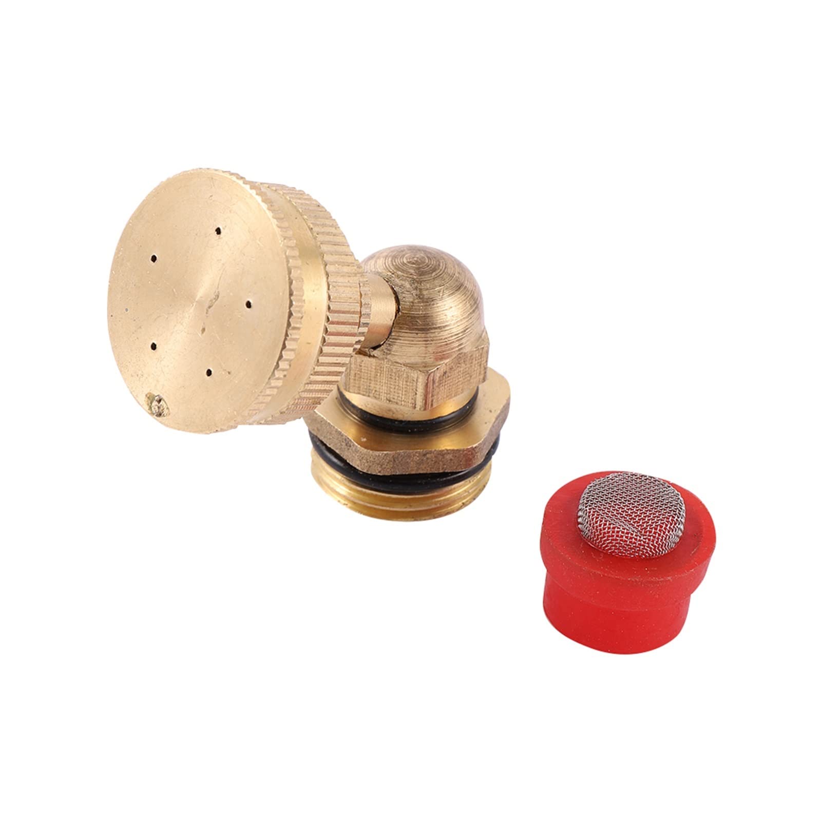 Système d'irrigation par aspersion pour jardin et pelouse, 5 trous, filetage externe 1/2 pouce, avec buse d'atomisation d'eau filtrée, pulvérisateur d'irrigation agricole pour jardin (couleur : roug