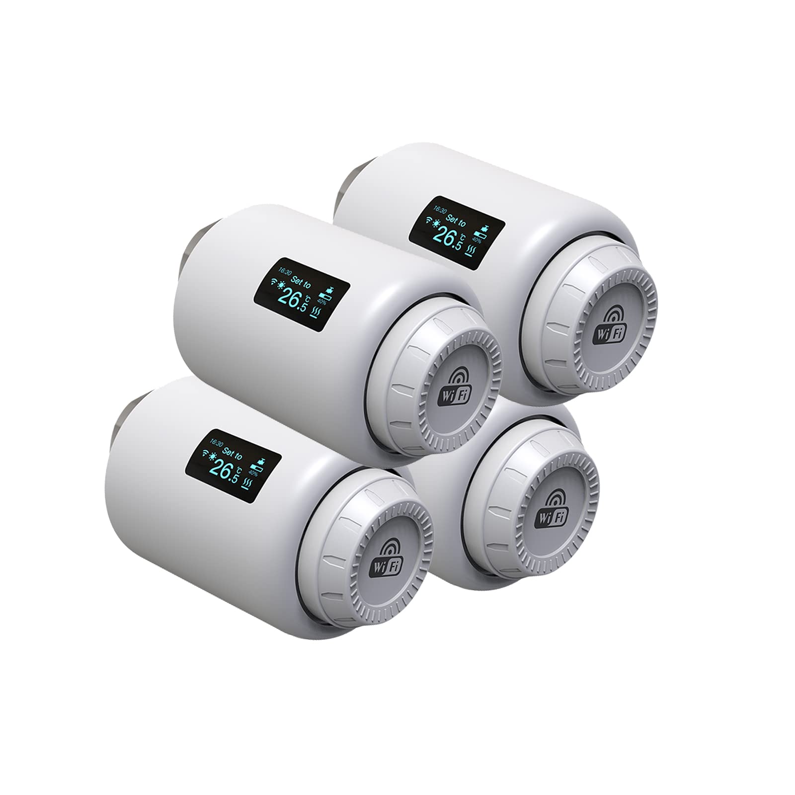 Wifi Termostatico Radiatore Attuatore Valvole Programmabile Alexa Voice Control, Wifi Direct, Nessun gateway richiesto 4pcs