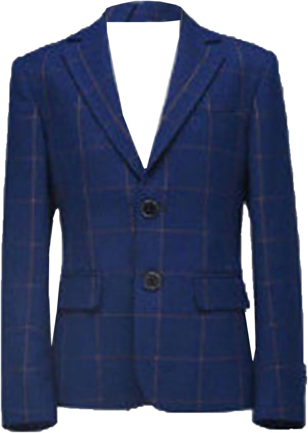 Boys' Checked Notch Lapel Jacket Two Buttons Formal Coat Wedding Casual Tuxedos Blazer