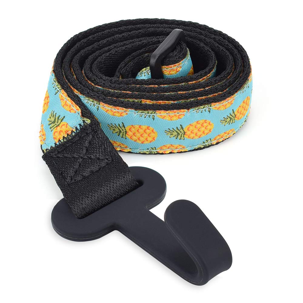 CLOUDMUSIC Pineapple Ukulele Strap with Hook Hawaiian Tropical Design No Drilling For Soprano Concert Tenor Ukulele (Pineapples in Blue)