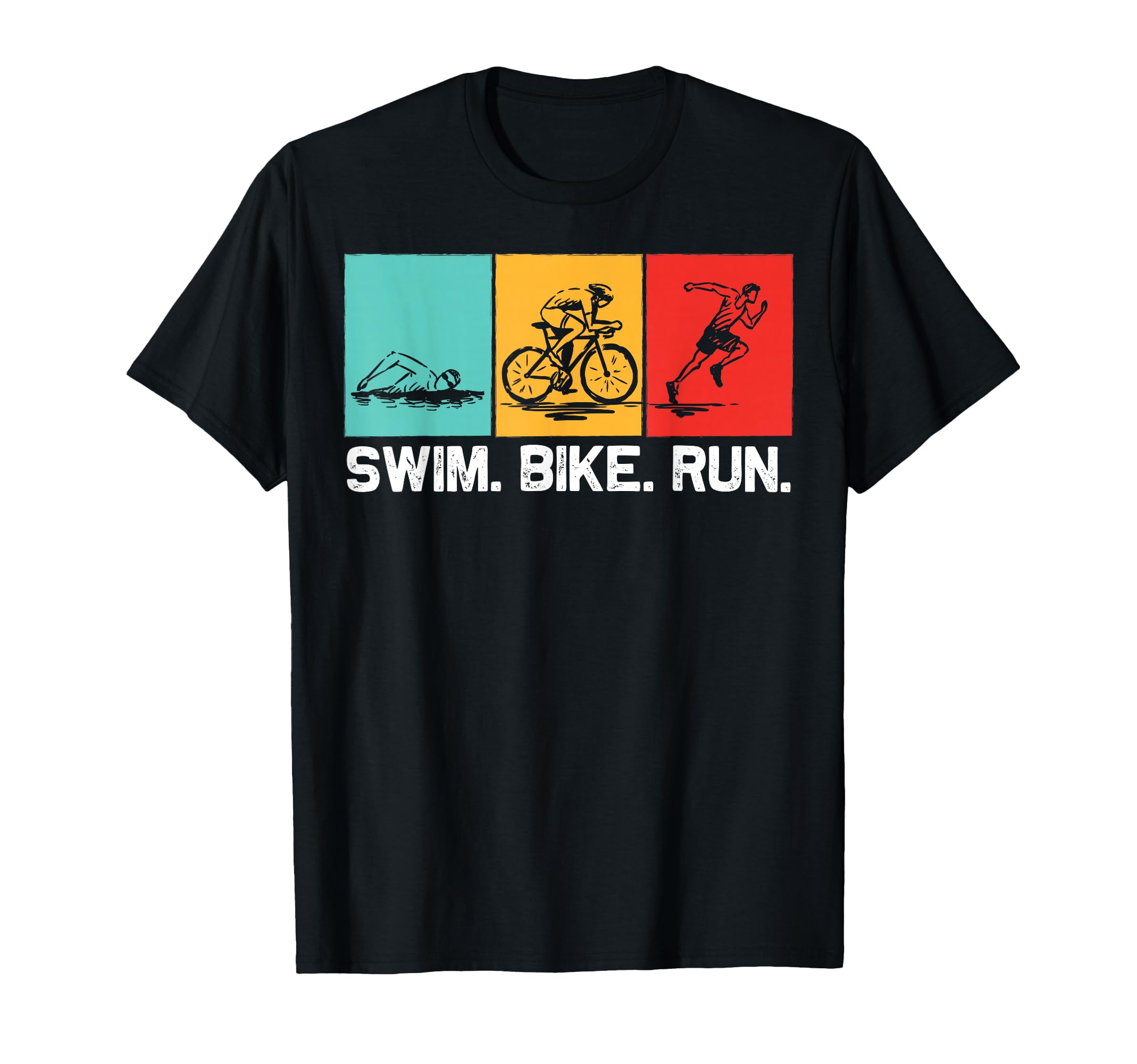 Cool Triathlon For Men Women Swimming Running Swim Bike Run T-Shirt
