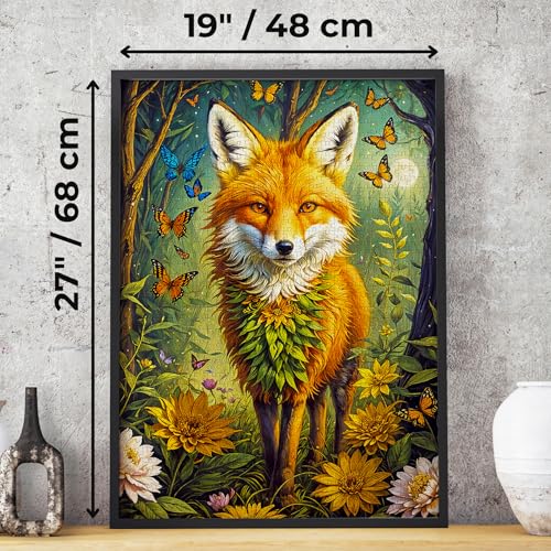 Rompecabezas de 1000 piezas para adultos - Zorro mágico en bosque floral - acabado mate anti-reflejo, 27x19 pulgadas, desafiante, regalo único para mujeres y amantes de puzzles | ENJOY Puzzle miniatura 2