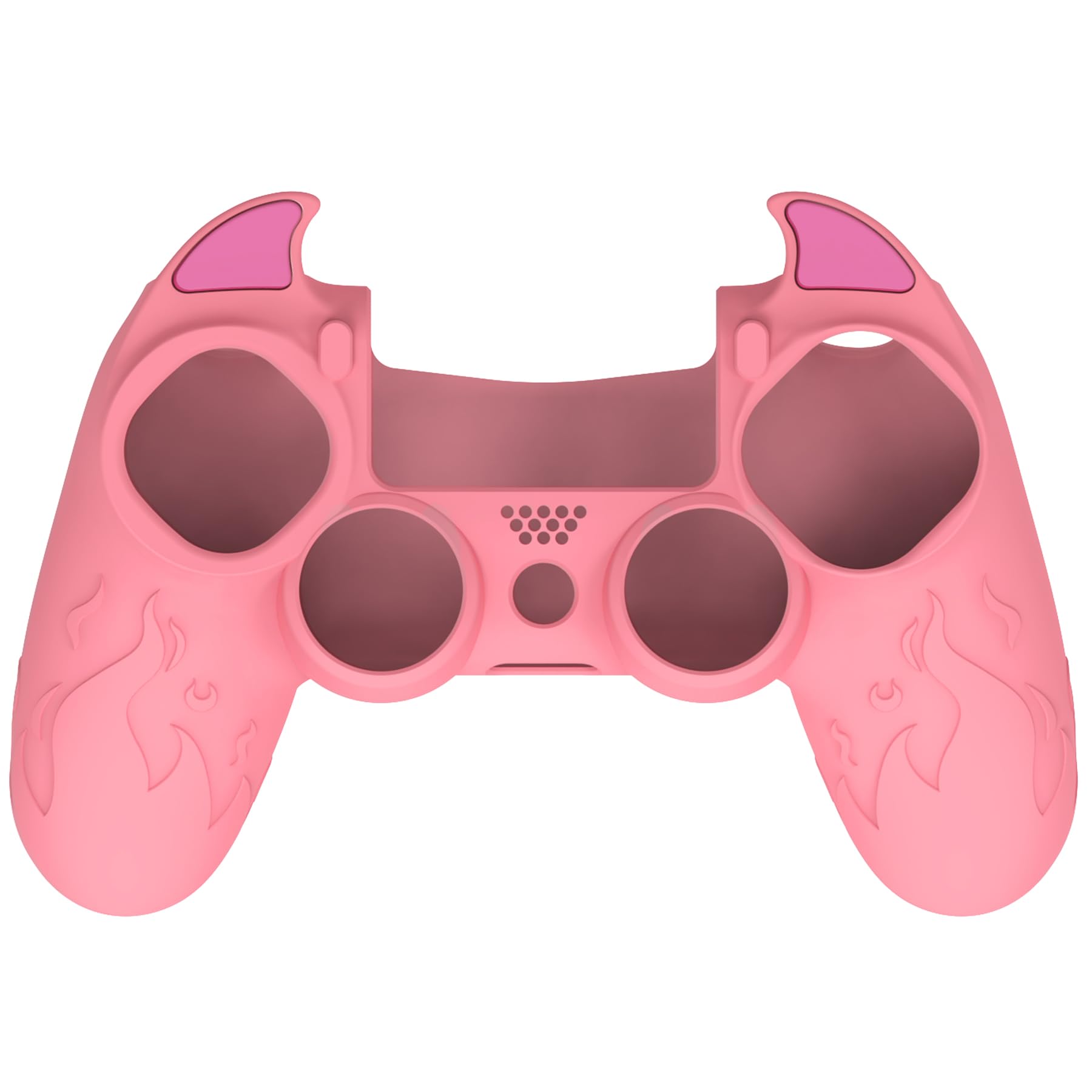 playvital Cover Controller per ps4 Joystick,Custodia Silicone Skin Protettiva Antiscivolo per ps4 Slim PRO Joypad&Skin Touchpad&Copri Levette Analogiche,Demone Carino,Rosa