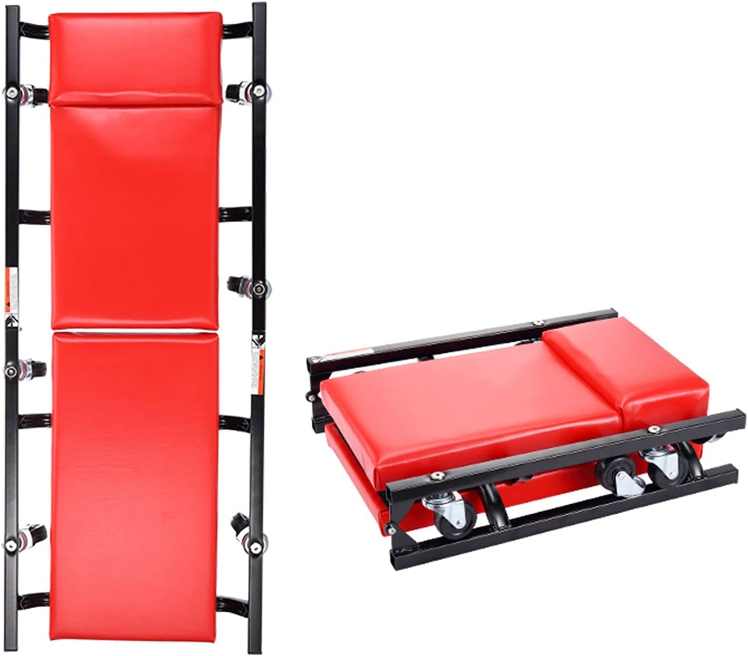 Rolling Garage,Car Creeper, Mechanic Creeper with Sturdy Universal Runner and Soft Headrest,Soft and Comfortable Lying Board,Creeper for Auto Repair Shop/Family Spare (Color : Red, Size : 40inch)