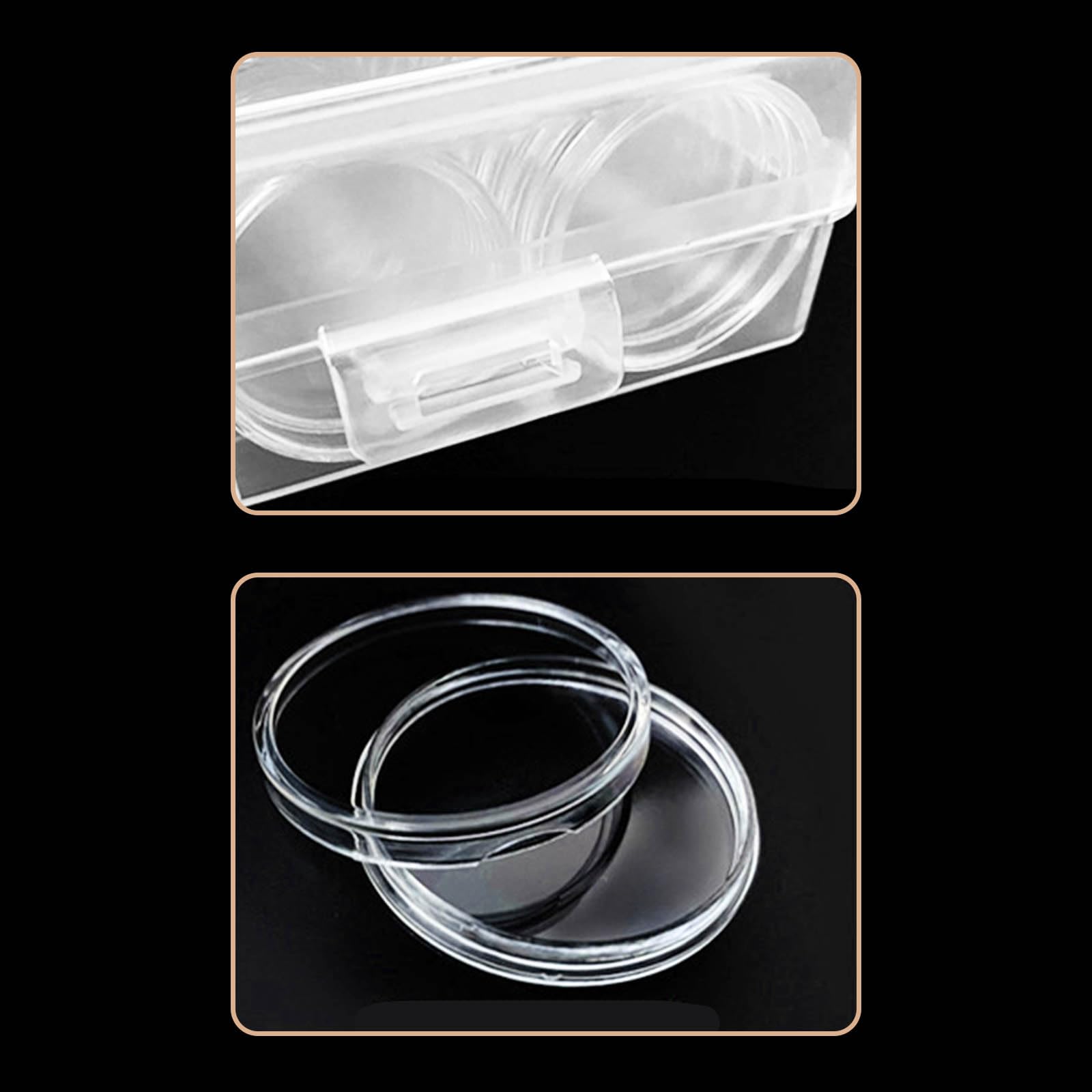 240 soportes para cápsulas de monedas de 30 mm, 5 tamaños (17/20/25/27/30 mm), funda protectora para monedas con caja organizadora de almacenamiento de plástico para suministros de colección de