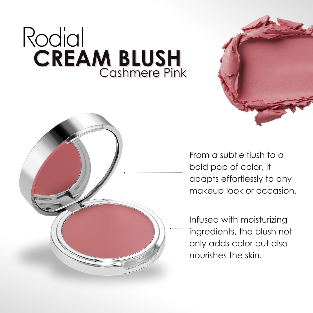Rodial – Blush crème cachemire rose – Formule soyeuse et mélangeable pour un éclat naturel, hydratant, finition semblable à la peau, éclat à construire de subtil à pop audacieux, tous types de peau
