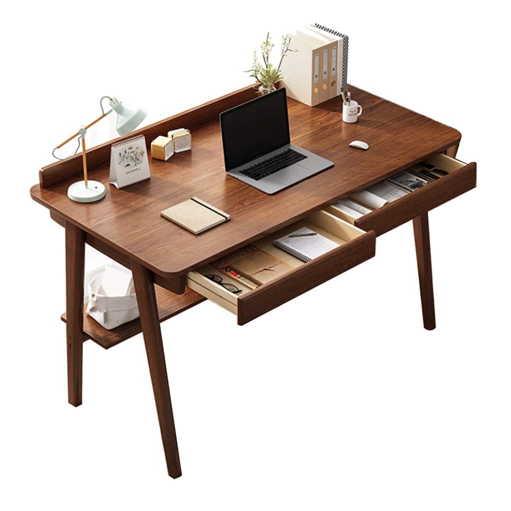 Desks Home Desktop Computer Student Writing Simple Bedroom Home With Drawers Solid Wood Table Legs (Color : Brown, Size : 80x55x75cm) - Image 2