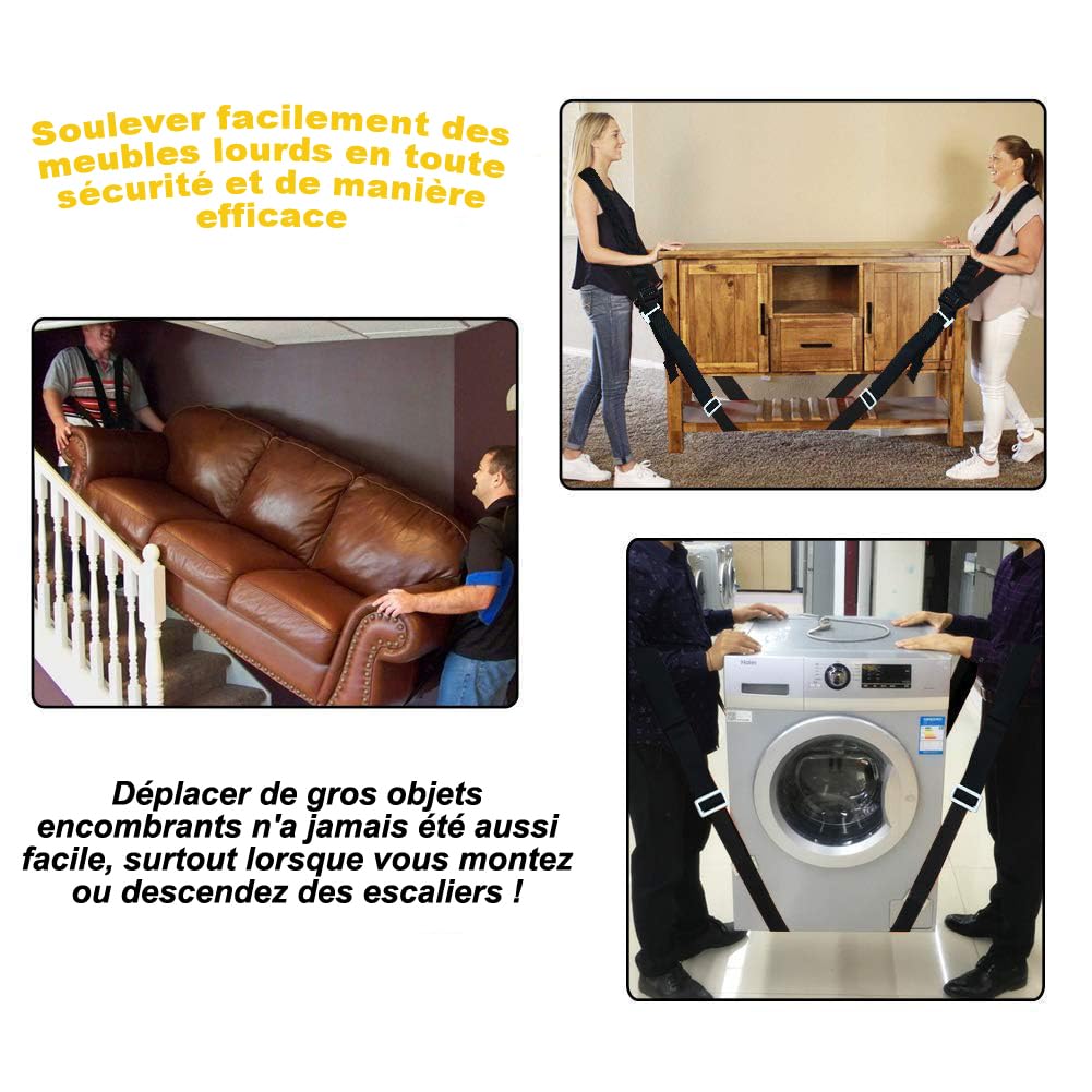 Sangles De Déménagement Et Levage 300 Kg - Harnais D'épaule Pour 2 Personnes, Meubles Lourds, Piano, Frigo - 11