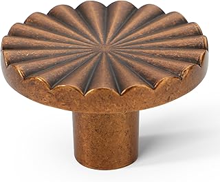 Chibery 10 Pack Antique Brass Cabinet Knobs, 1-15/32 Inch (37.2mm) Drawe...